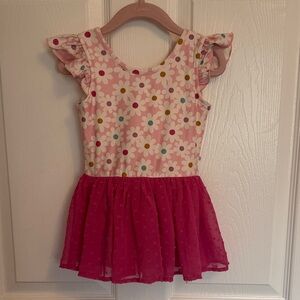Caden Lane Pink Floral Toddler Dance Dress
